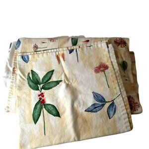 Window Top Treatment Yellow Watercolor Flowers Berries Spring Small Tablecloth